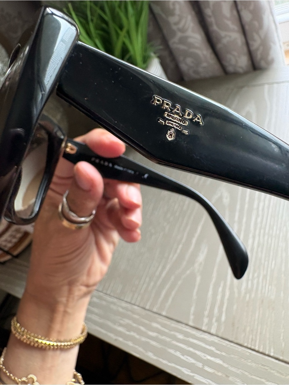 Prada Black Oversized Cat-Eye Sunglasses - Women - Picture 13 of 15